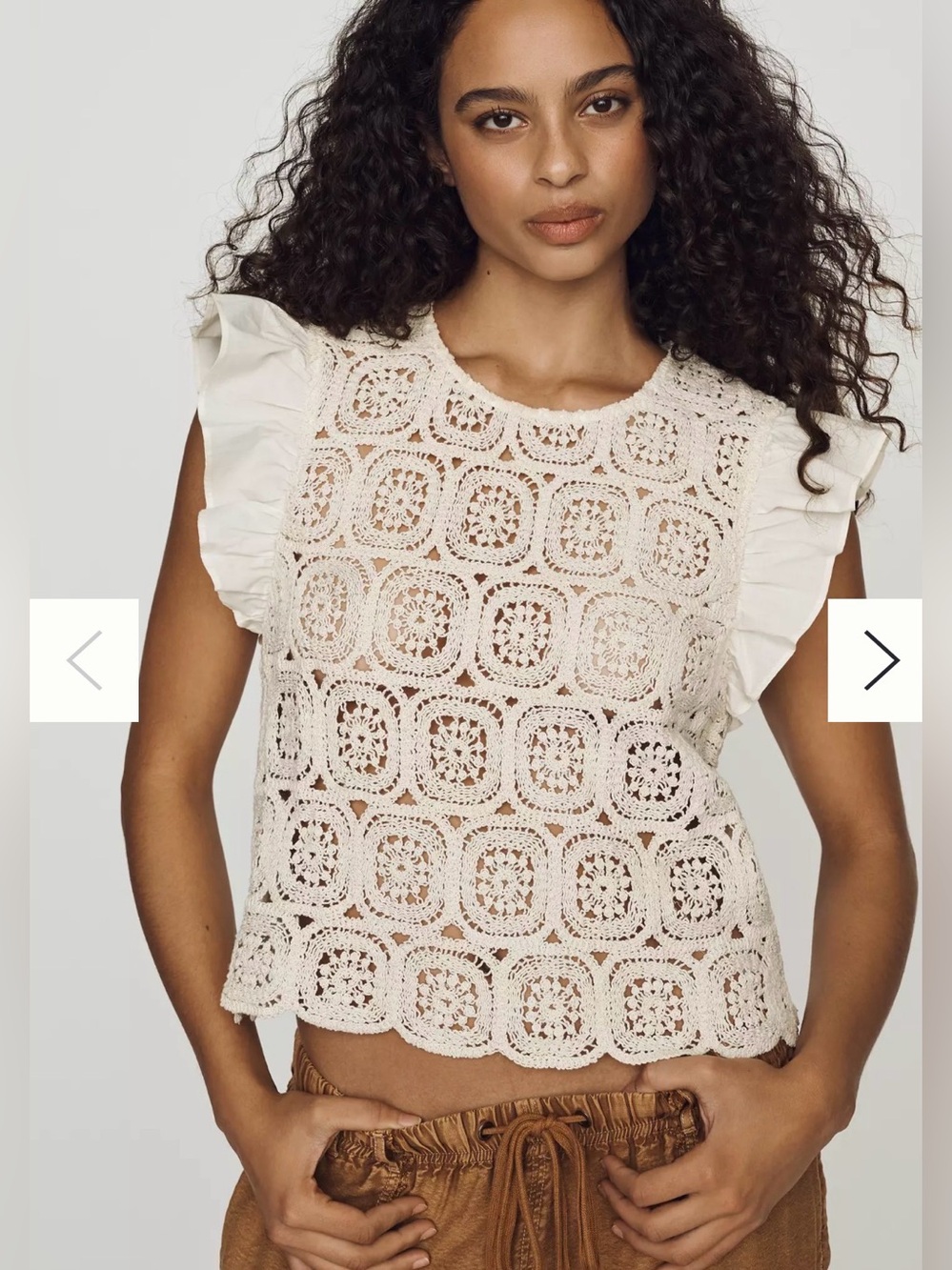 NWT Anthropologie Dolan Left Coast Beige Cotton Flutter Sleeve Top. Medium. NWT!